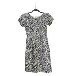Banana Republic Sheath Dress Silk Blend Short Sleeve Geometric Size 0P
